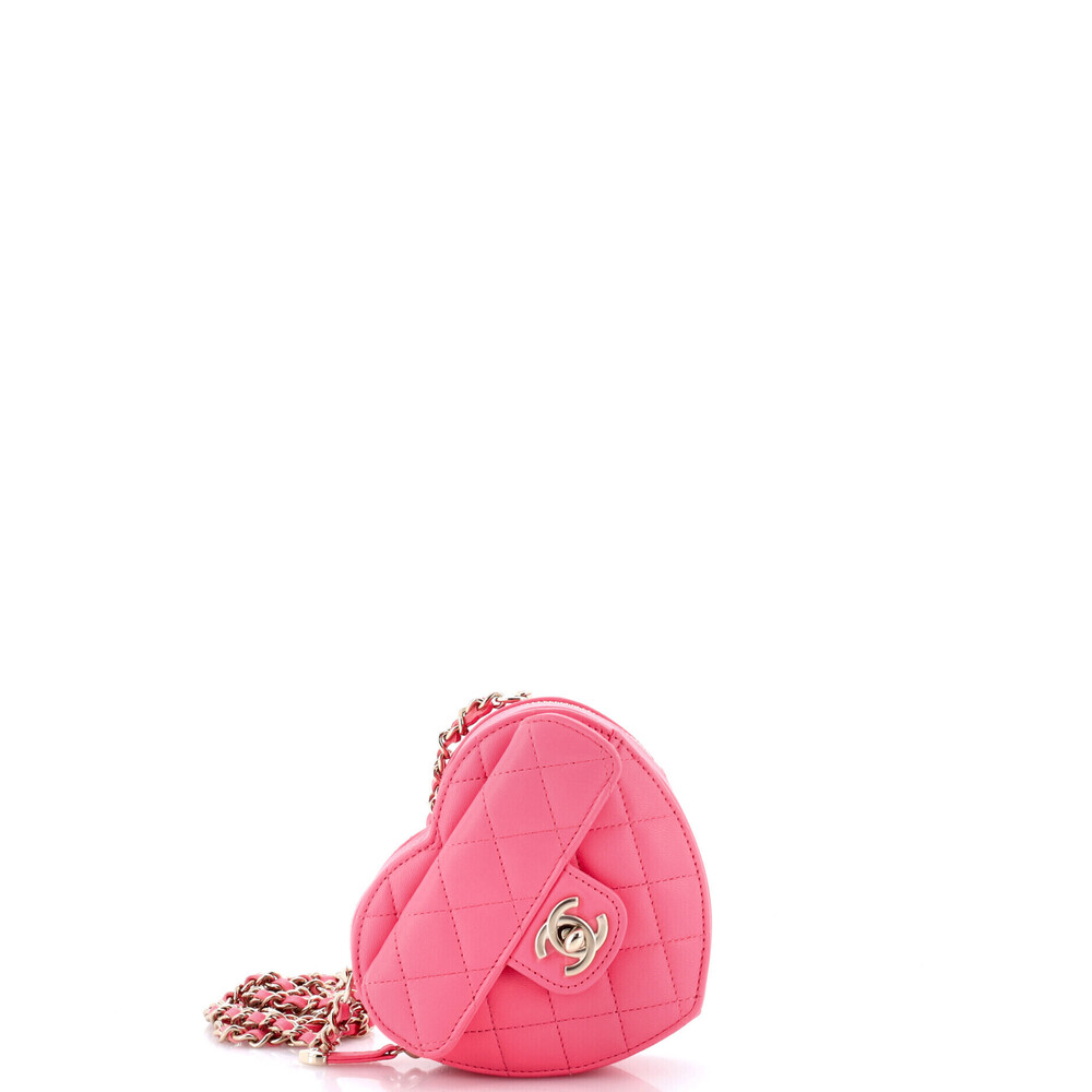 Chanel CC in Love Heart Clutch with Chain
